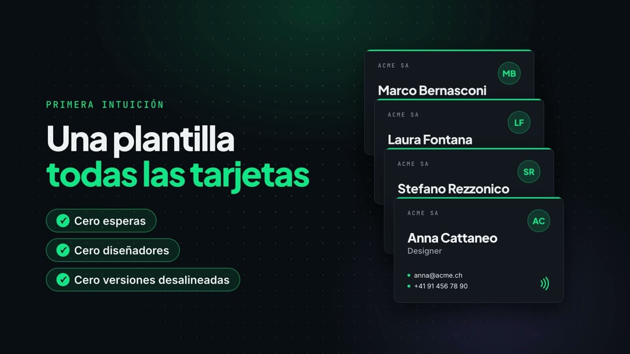 Una plantilla para todas las tarjetas del equipo